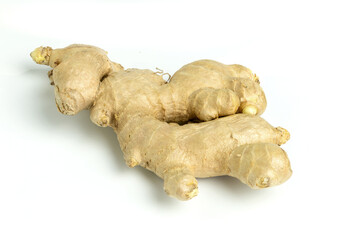 Ginger root on white background.