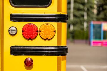 school bus headlights. Back to school concept.