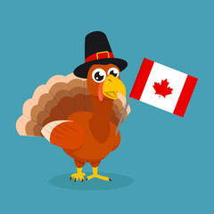 Turkey Thanksgiving mascot design illustration