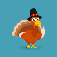 Turkey Thanksgiving mascot design illustration