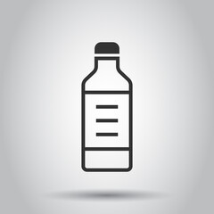 Bottle milk icon in flat style. Flask vector illustration on white isolated background. Drink container business concept.