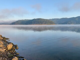 lake and mountains