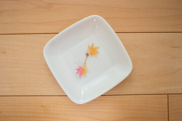 プラバンで作ったハンドメイドの紅葉のアクセサリー