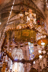 Catedral de Mallorca (s. XIII-s.XX). Baldaquin de Gaudí.Palma.Mallorca.Islas Baleares. España. © Tolo