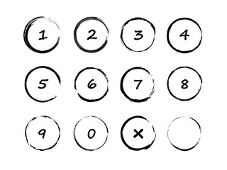 Ink circles. Frames for text. Artistic design elements, boxes. Ui elements. Level up. Numbering of levels. Game buttons. Round frames. Hand drawn circle frames. Doodle vector design element.