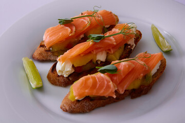 Delicious homemade smoked salmon gluten free canape