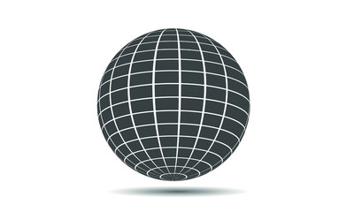 Abstract 3d Ball With Square Pattern With Shadow Beneath. Abstract Ball Vector Design