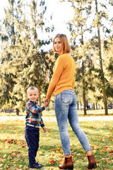 Fototapeta premium mother and son in the park