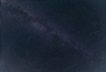 Panorama of the night sky. Milky Way. Falling stars. Background texture.