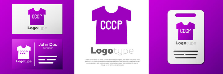 Fototapeta premium Logotype USSR t-shirt icon isolated on white background. Logo design template element. Vector.