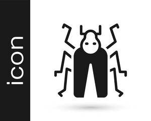 Black Beetle bug icon isolated on white background. Vector.
