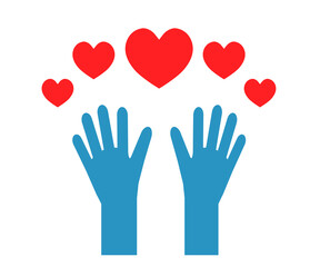 Obraz premium Medical gloves and heart on a white background. Symbol.Vector illustration.