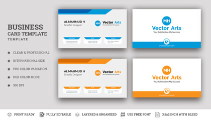 Professional Business Card Vector Template Design.