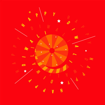 Happy Diwali. Graphic of Indian cracker chakri