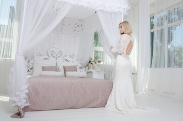 Fototapeta premium bride in white dress