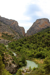 Fototapeta na wymiar Guadalhorce River as it passes through the Caminito del Rey in Ardales (Málaga)