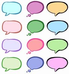 Huge cartoon speech bubble set. Vector illustration