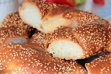hot and fresh sesame bagel