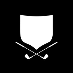 Golf logo design template isolated on dark background