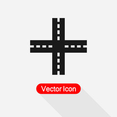 Cross Road Icon Vector Illustration Eps10