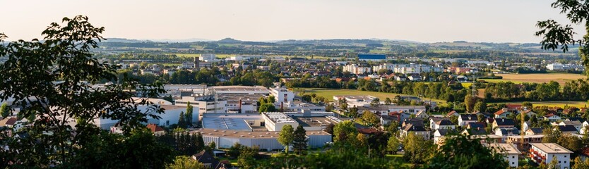 Fototapeta na wymiar Wels Stadt Panorama