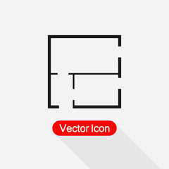 Home Plan Icon Vector Illustration Eps10