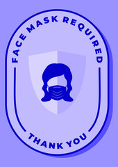 vector illustration of face mask required notice. Coronavirus vector. Design element