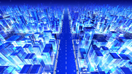 City night Building Simple Modern Skyscraper business 3D illustration background.