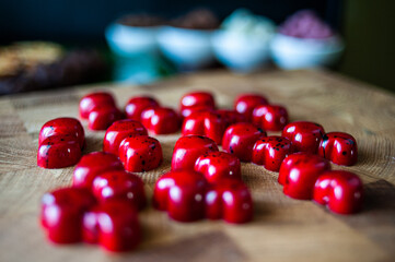 Handmade candy sweets. Sweet wedding table