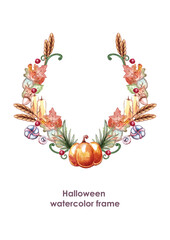 Halloween watercolor frame for decoration