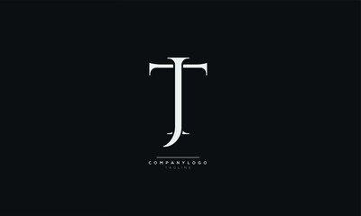 Creative JT or TJ Letter Business Logo Design Alphabet Icon Vector Symbol