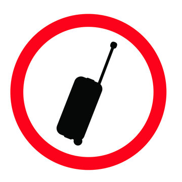 recommend clip art: No trolley case, baggage, bags, bigshopper, rolling case sign. Travel suitcase icons. Passenger pulling bag symbols. Stop halt allowed. Do not handbag, trolleys, bigshopper or luggage. Do not enter.