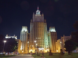 Ministry of foreign Affairs of Russia at night