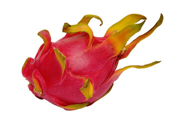 red dragon fruit is on white background, pitaya