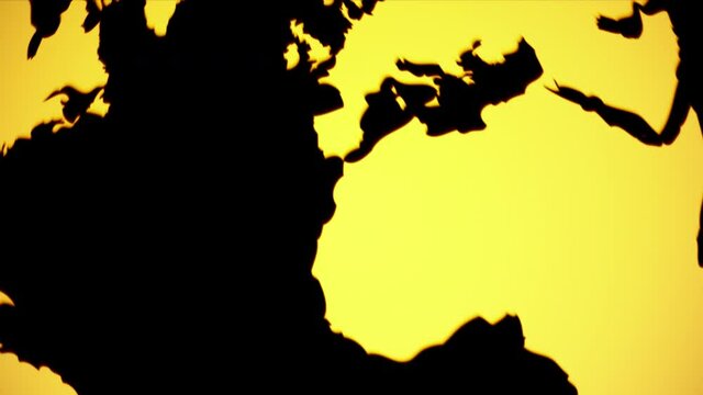 Transitions World Map Golden With Shadow Alpha Channel Transparent