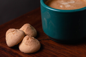 cup of coffee with cookies 