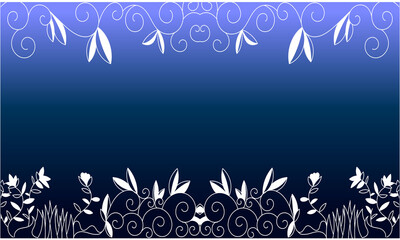 Fototapeta na wymiar Blue floral background with flowers