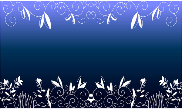 Blue floral background with flowers