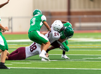 Fototapeta premium Amazing athletes making great catches and runs during a competitive football game