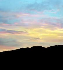 Sunset Over Dunes Silhouette