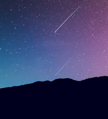Shooting Star and Night Sky