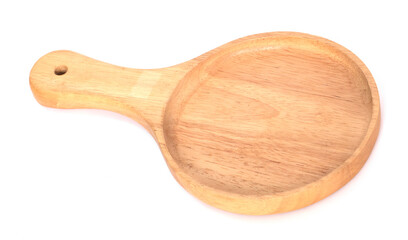 Wooden tray an isolated on white background
