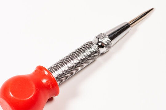 new awl with wooden handle cut out on white background