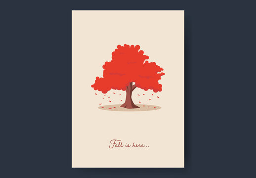 Big Red Tree Fall Card
