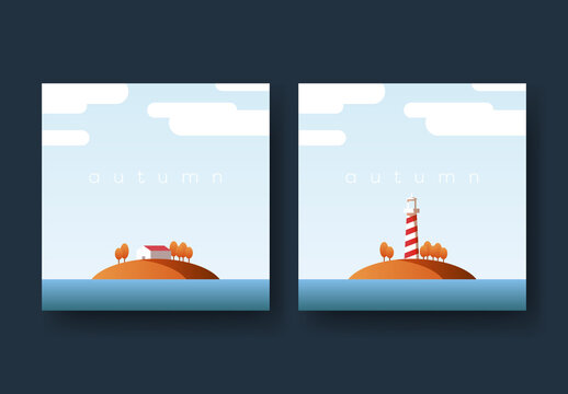 Fall Island Card