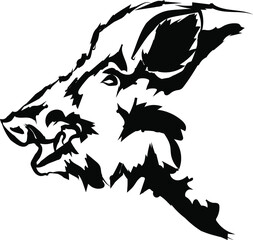Obraz premium Wild Boar vector silhouette portrait illustration