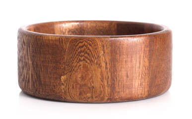 Wooden bowl an isolated on white background