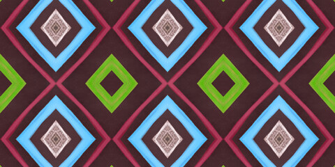 Seamless Diamond Pattern. Drawn by Hand Square 