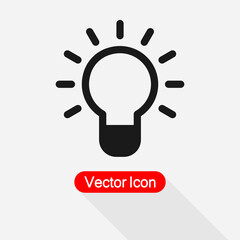 Bulb Icon, Electric Lamp Icon Vector Illustration Eps10