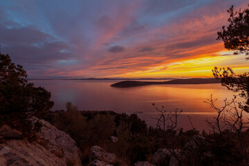 Fototapeta na wymiar croatian sunset